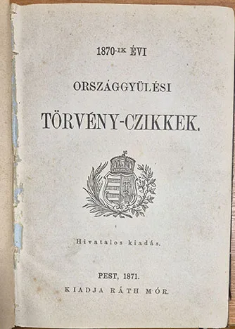 Az 1870-ik évi Országgyűlési törvény-czikkek