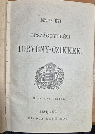 Az 1871-ik évi Országgyűlési törvény-czikkek