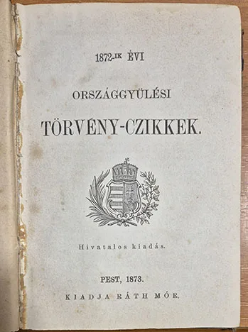 Az 1872-ik évi Országgyűlési törvény-czikkek