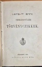 Az 1875-ik évi Országgyűlési Törvényczikkek